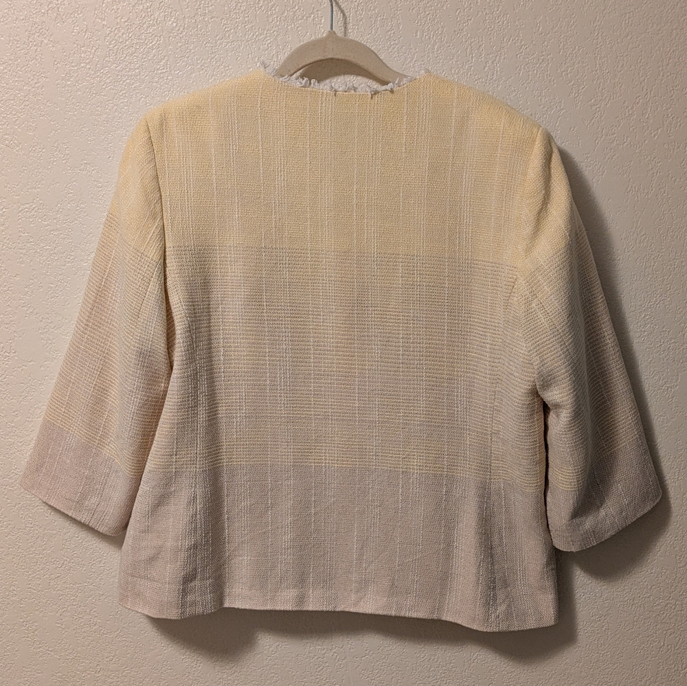 Alfred Dunner Butter Yellow Collarless Blazer - Picture 4 of 6